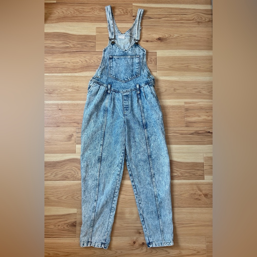 Vintage Made in the Shade Dusted Denim Acid Washed Overalls 80s